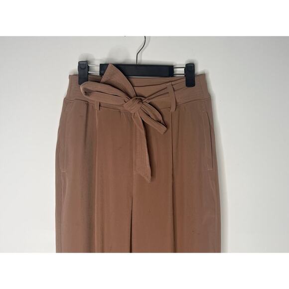 Athleta Cardiff Pant Rustic Beige Waist Tie Straight Leg Women's Size 10T - Picture 4 of 11